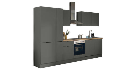 KÜCHENBLOCK   in Graphitfarben  - Schwarz/Graphitfarben, Basics, Holzwerkstoff/Metall (310/211/60cm) - Xora