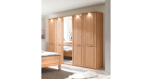 DREHTÜRENSCHRANK  in Erlefarben  - Erlefarben, KONVENTIONELL, Glas/Holz (250/216/58cm) - Venda