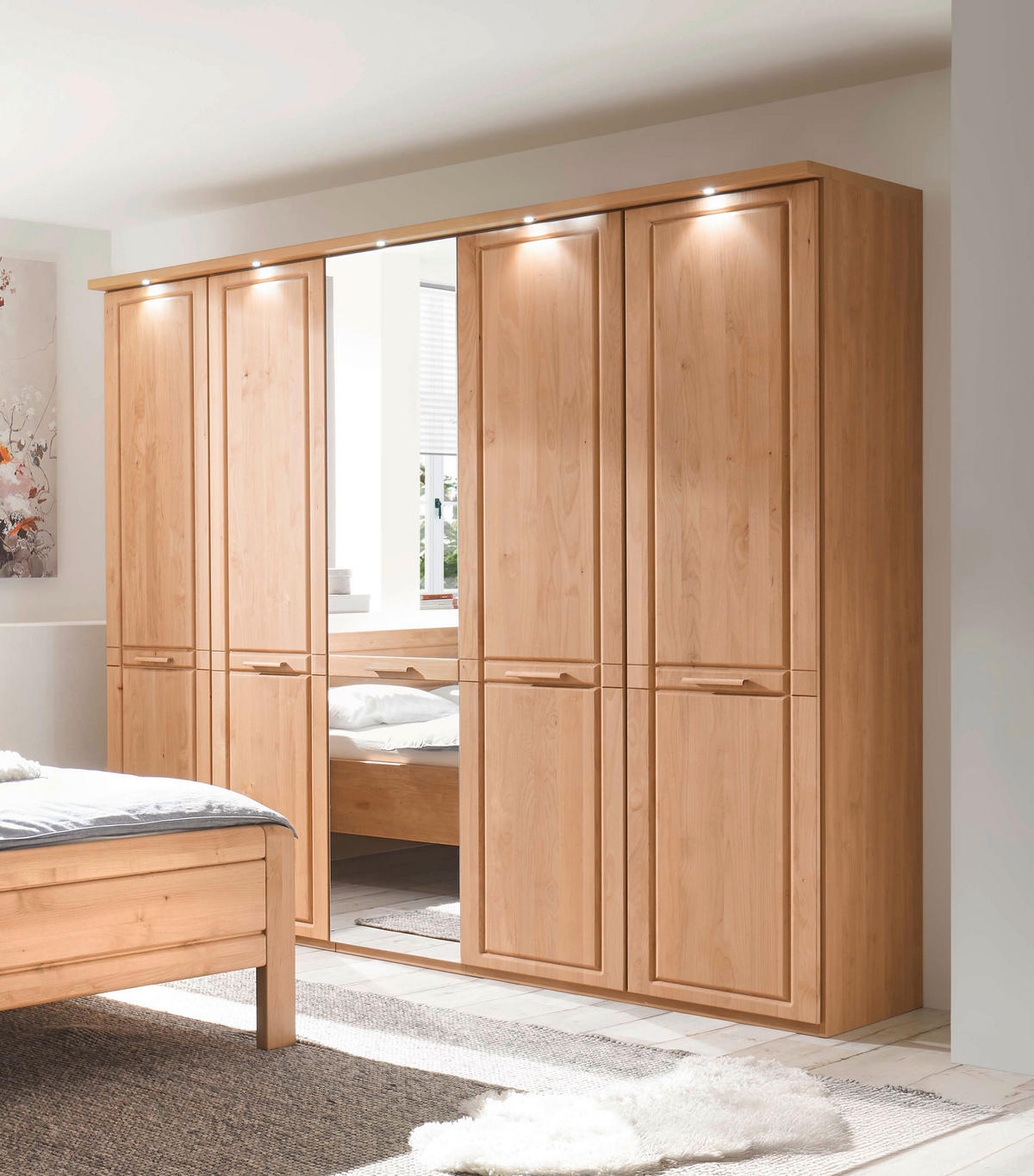 DREHTÜRENSCHRANK  in Erlefarben  - Erlefarben, KONVENTIONELL, Glas/Holz (250/216/58cm) - Venda