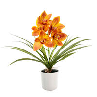 ORCHIDEE  - Dunkelorange/Weiß, Basics, Keramik/Kunststoff (35/40/15cm)