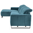 ECKSOFA  in Cord Petrol  180/266 cm  - Petrol/Schwarz, KONVENTIONELL, Textil/Metall (180/266cm) - Hom`in