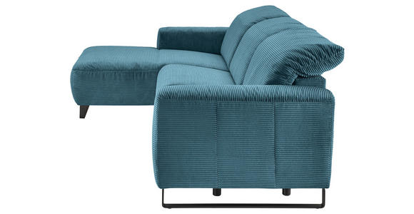 ECKSOFA  in Cord Petrol  180/266 cm  - Petrol/Schwarz, KONVENTIONELL, Textil/Metall (180/266cm) - Hom`in