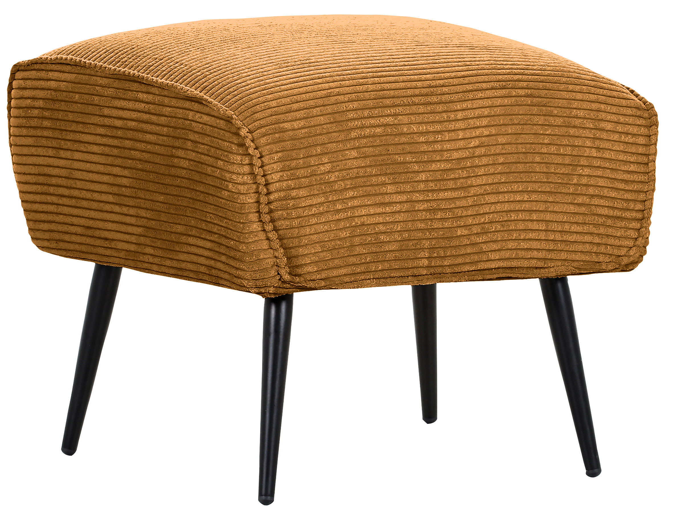 HOCKER in Textil Bernsteinfarben  - Bernsteinfarben/Schwarz, Design, Textil/Metall (60/49/53cm) - Landscape