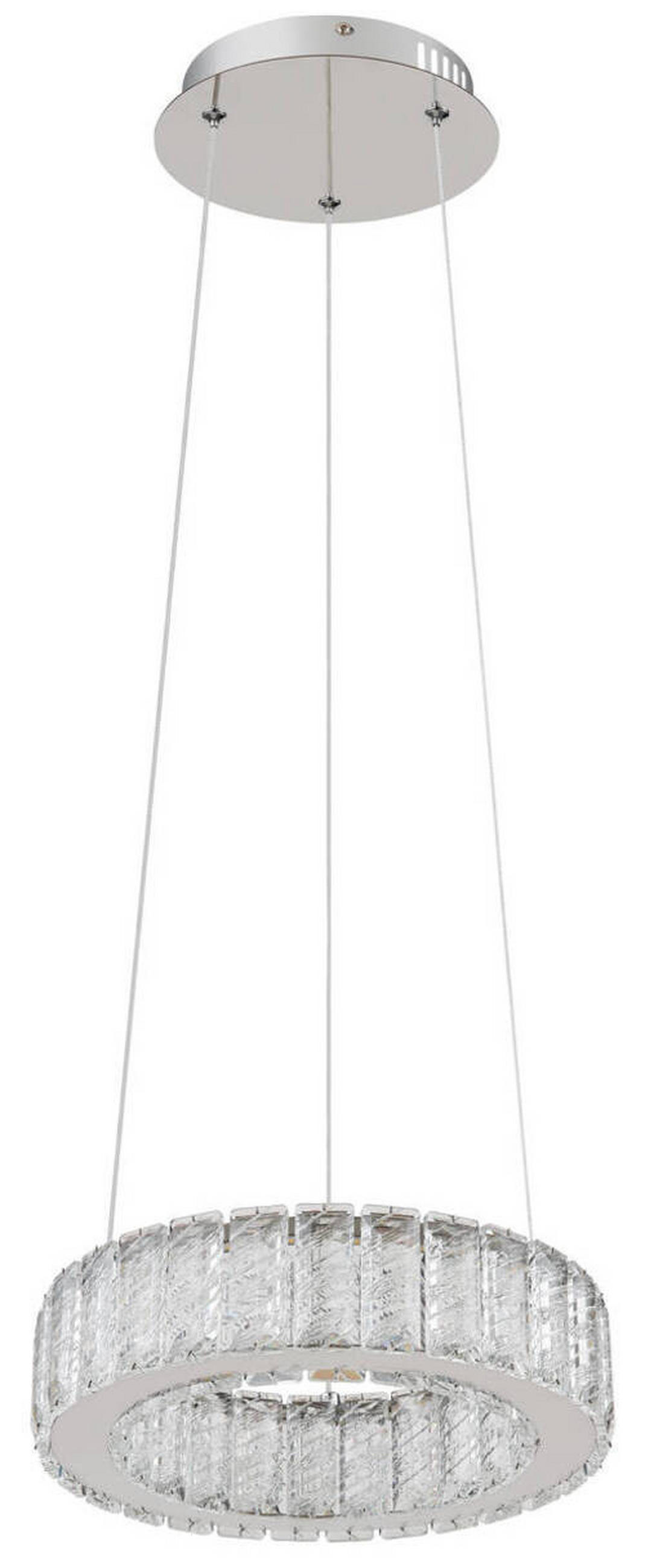 LED-HÄNGELEUCHTE 30/120 cm  - Klar/Chromfarben, KONVENTIONELL, Glas/Kunststoff (30/120cm) - Globo