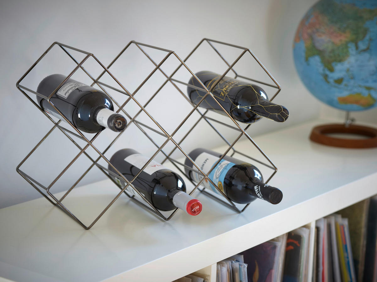 WEINREGAL  46/16,6/31 cm  - Schwarz, Basics, Metall (46/16,6/31cm) - Echtwerk