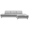 ECKSOFA in Flachgewebe Hellgrau  315/200 cm  - Hellgrau/Schwarz, Design, Textil/Metall (315/200cm) - Chilliano