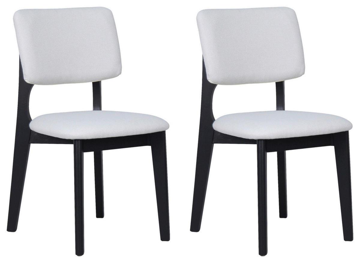 STUHL-SET 2 Stück  in Webstoff  - Beige/Schwarz, MODERN, Holz/Textil (48/87/54cm) - MID.YOU