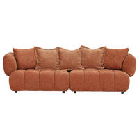 BIGSOFA in Flachgewebe Rostfarben  - Rostfarben/Schwarz, Konventionell, Kunststoff/Textil (264/72/101cm) - Carryhome