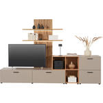 WOHNWAND  in Eichefarben, Greige  296/190/40 cm  - Greige/Eichefarben, MODERN, Holzwerkstoff/Kunststoff (296/190/40cm) - Carryhome