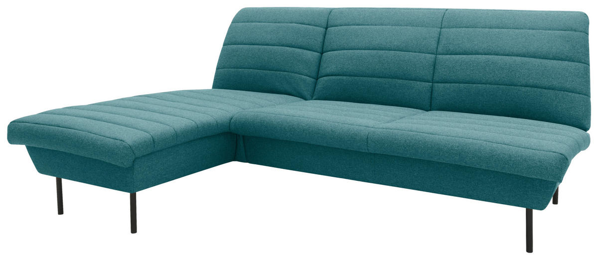 ECKSOFA in Webstoff Petrol  168/214 cm  - Petrol/Schwarz, Design, Textil/Metall (168/214cm) - LOOKS by W.Joop