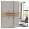 KLEIDERSCHRANK 225/208/65 cm,  in Eichefarben, Kaschmir,  - Kaschmir/Eichefarben, Design, Glas/Holzwerkstoff (225/208/65cm) - Boxxx