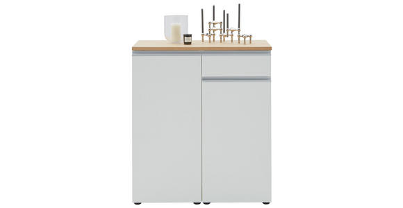 KOMMODE 90/102/41 cm in Weiß, Eichefarben - Eichefarben/Silberfarben, Design, Holz/Holzwerkstoff (90/102/41cm) - Dieter Knoll