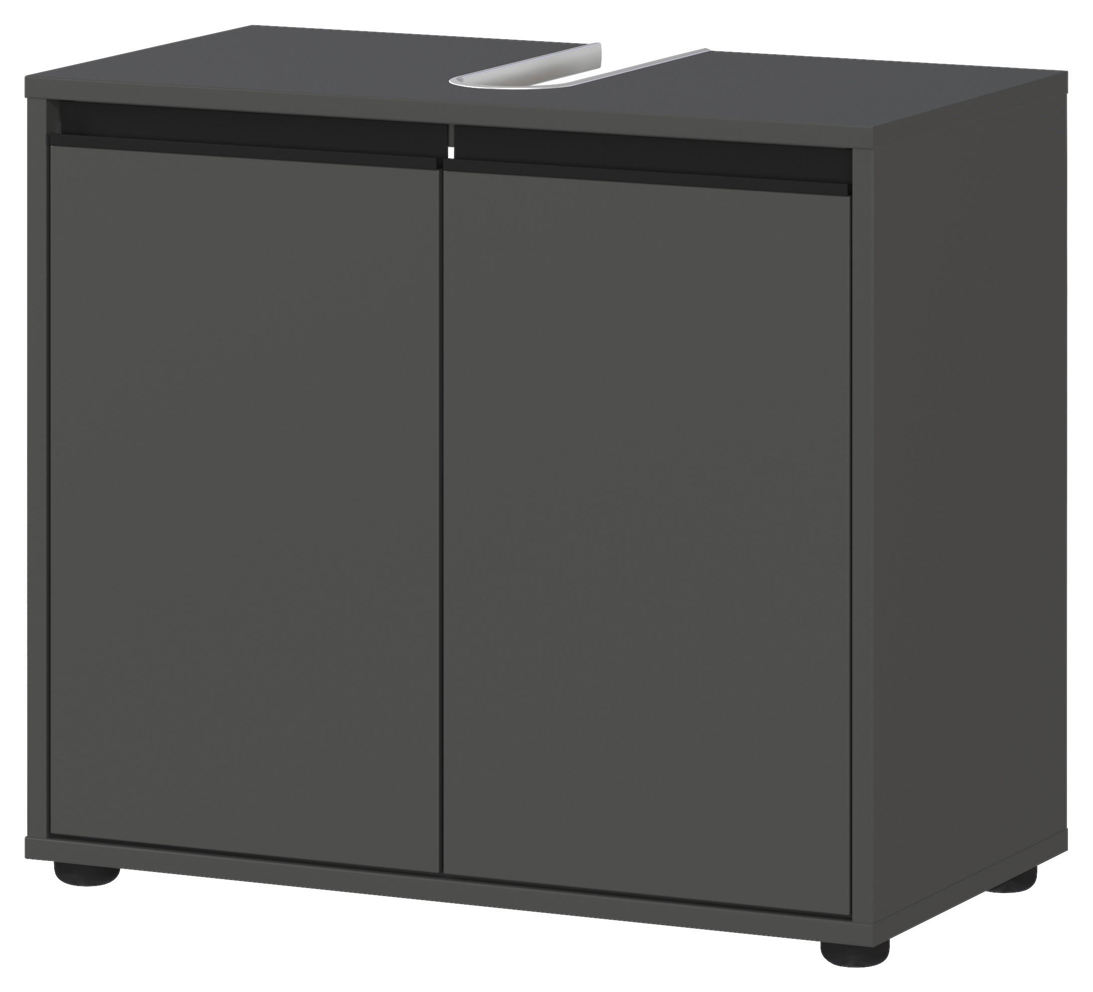 WASCHBECKENUNTERSCHRANK 63/55/34 cm  - Graphitfarben/Schwarz, MODERN, Holzwerkstoff/Kunststoff (63/55/34cm) - Germania