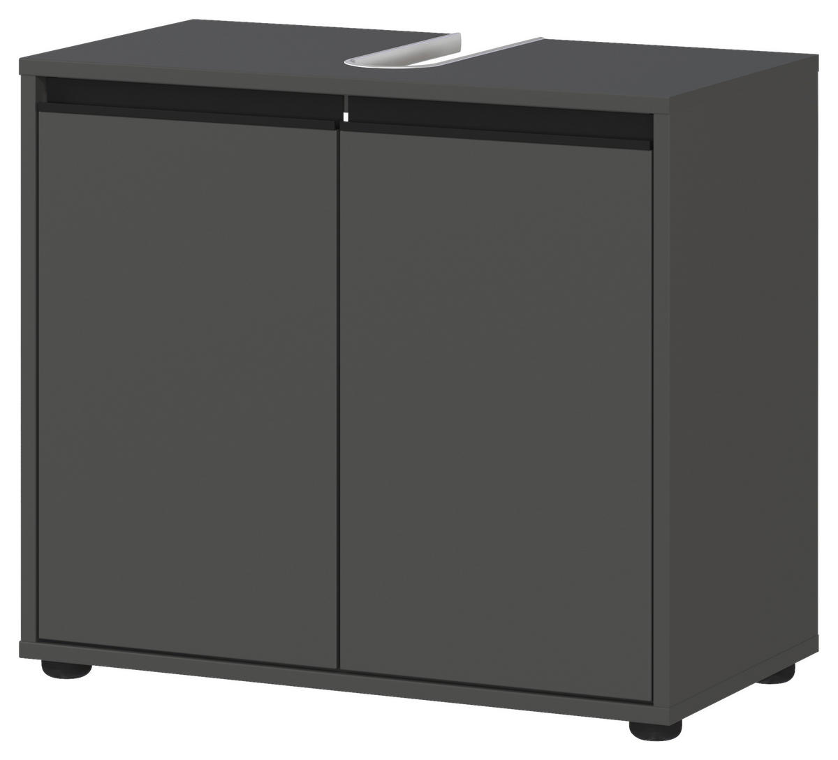 WASCHBECKENUNTERSCHRANK 63/55/34 cm  - Schwarz/Graphitfarben, MODERN, Holzwerkstoff/Kunststoff (63/55/34cm) - Germania