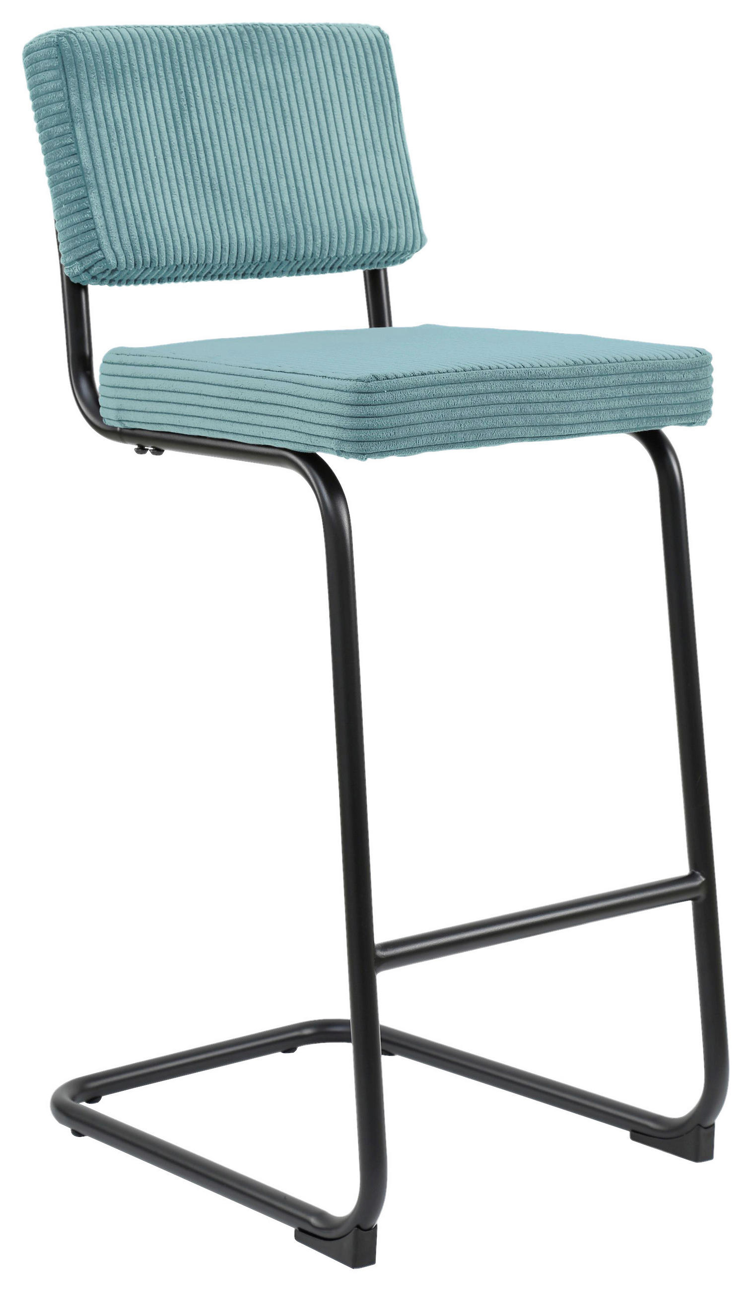 BARHOCKER Cord Blau, Schwarz Eisen Stoffauswahl, Typenauswahl  - Blau/Schwarz, Design, Textil/Metall (45/105/54cm) - home24
