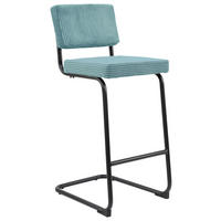 BARHOCKER Cord Blau, Schwarz Eisen Stoffauswahl, Typenauswahl  - Blau/Schwarz, Design, Textil/Metall (45/105/54cm) - home24