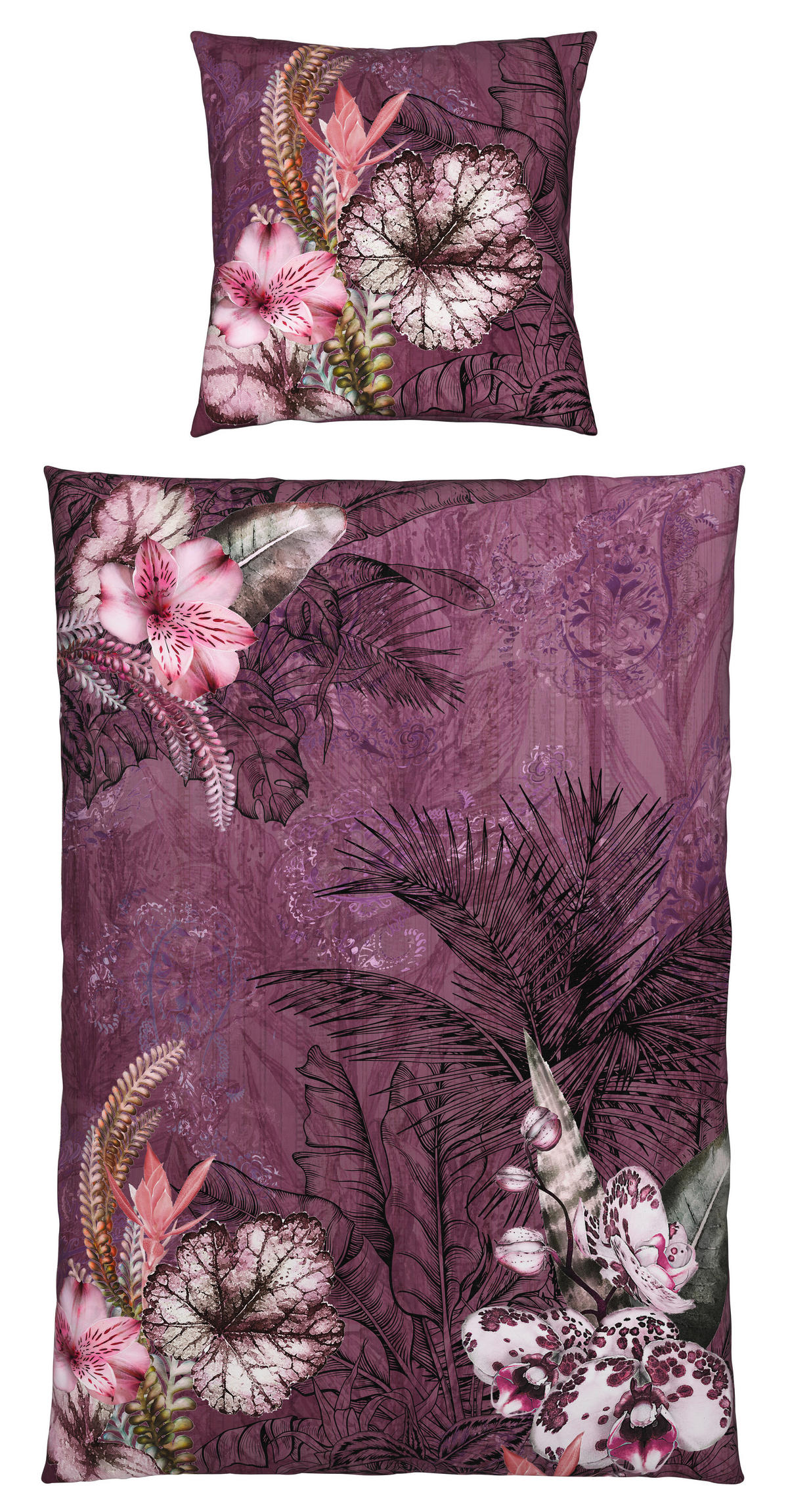 WENDEBETTWÄSCHE Renforcé 155/220 cm  - Mauve, Textil (155/220cm) - Esposa