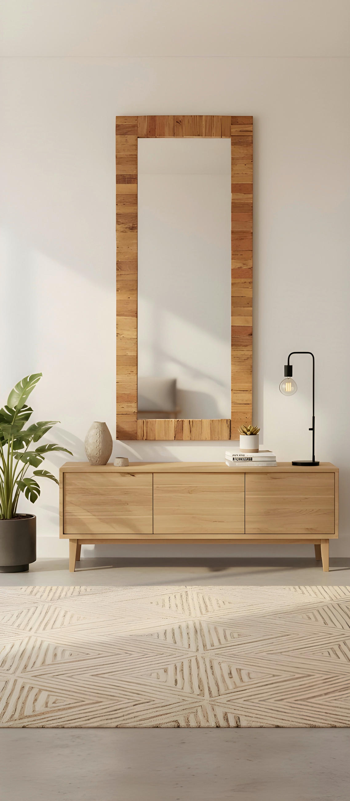 WANDSPIEGEL 70/170/4 cm    in rechteckig  - Naturfarben, Trend, Glas/Holz (70/170/4cm) - Landscape