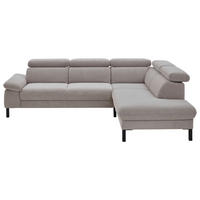 ECKSOFA in Cord Grau  272/217 cm  - Schwarz/Grau, Design, Holzwerkstoff/Textil (272/217cm) - Pure Home Comfort