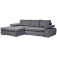 ECKSOFA in Flachgewebe Grau  173/294 cm  - Chromfarben/Weiß, Design, Kunststoff/Textil (173/294cm) - Carryhome