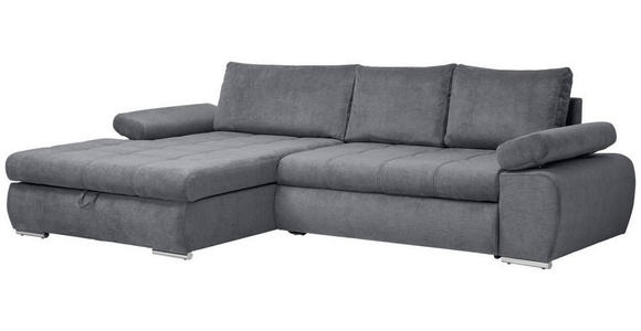 ECKSOFA in Flachgewebe Grau  173/294 cm  - Chromfarben/Weiß, Design, Kunststoff/Textil (173/294cm) - Carryhome