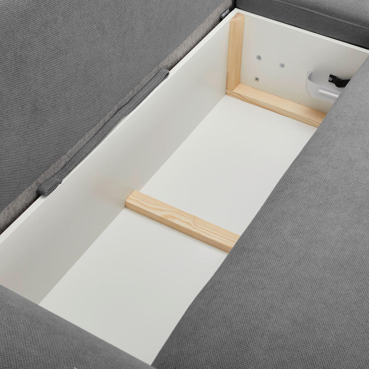 ECKSOFA in Webstoff Dunkelgrau  - Dunkelgrau/Schwarz, Modern, Kunststoff/Textil (265/175cm) - MID.YOU