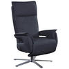FERNSEHSESSEL in Dunkelblau  - Edelstahlfarben/Dunkelblau, Modern, Leder/Metall (77/116/80cm) - Livetastic