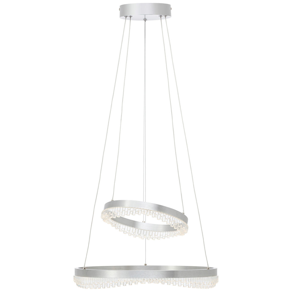 LED-HÄNGELEUCHTE 50/150 cm  - Alufarben, Design, Kunststoff/Metall (50/150cm)