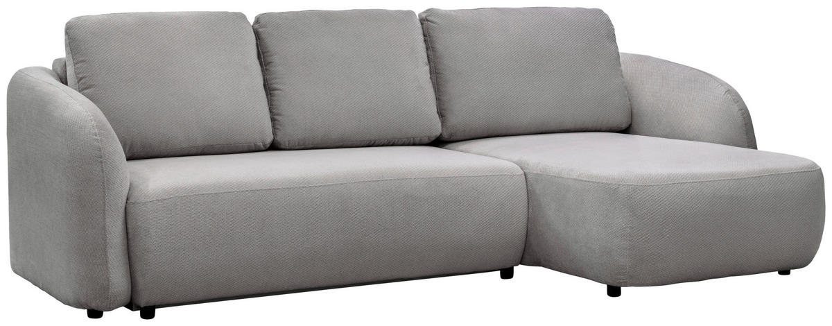 ECKSOFA PORTO Hellgrau  - Hellgrau/Schwarz, Design, Textil (270/154cm) - MID.YOU