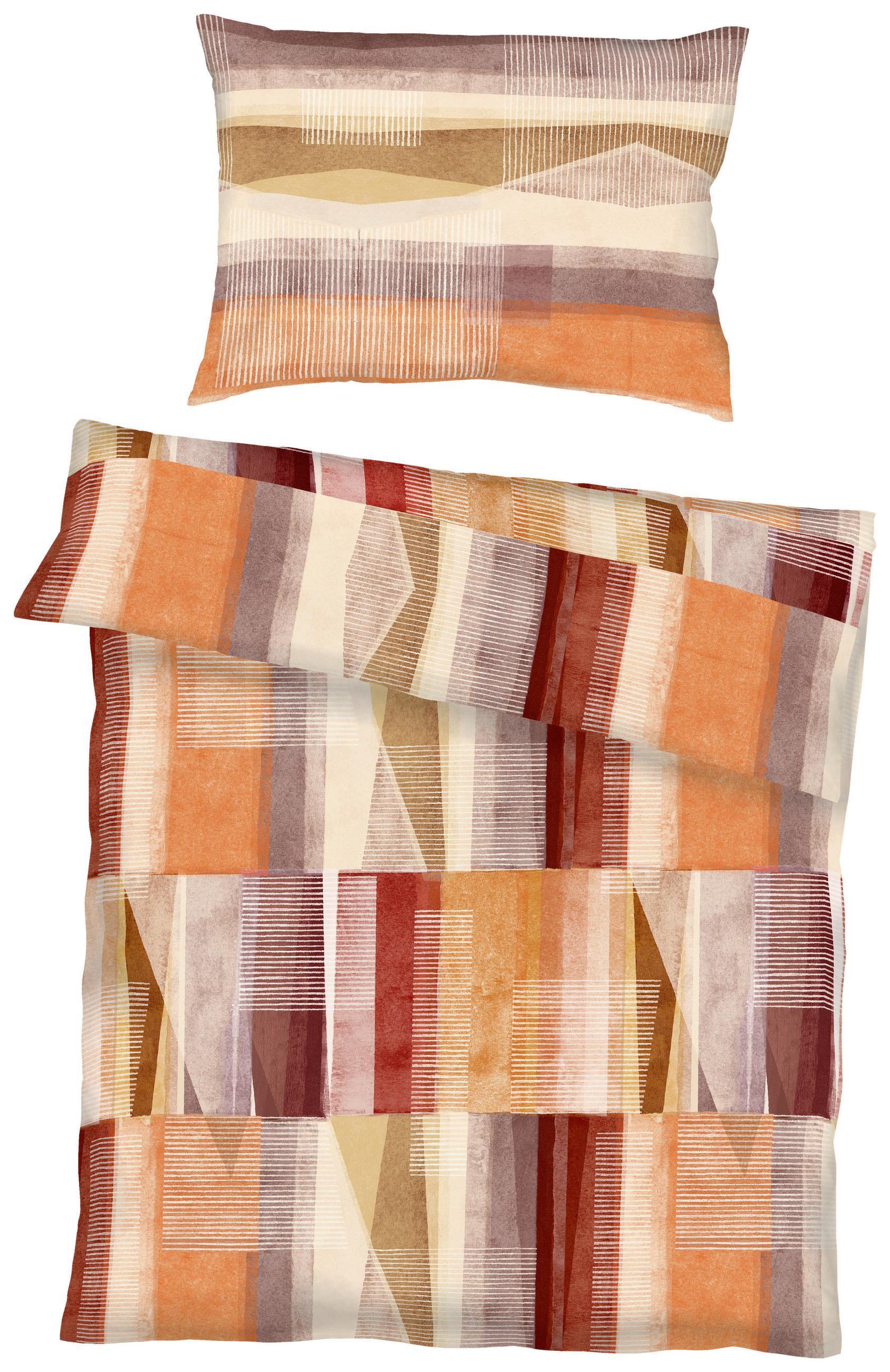 BETTWÄSCHE Watercolors Makosatin 140/200 cm  - Terracotta, Design, Textil (140/200cm) - Kaeppel