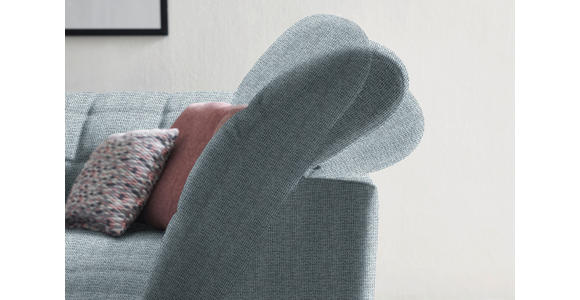 ECKSOFA in Webstoff Hellblau  302/216 cm  - Schwarz/Hellblau, Design, Holz/Textil (302/216cm) - Xora