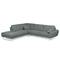 ECKSOFA 250/273 cm SPRING in Webstoff Anthrazit Zierkissen  250/273 cm  - Chromfarben/Anthrazit, Design, Textil/Metall (250/273cm) - Livetastic