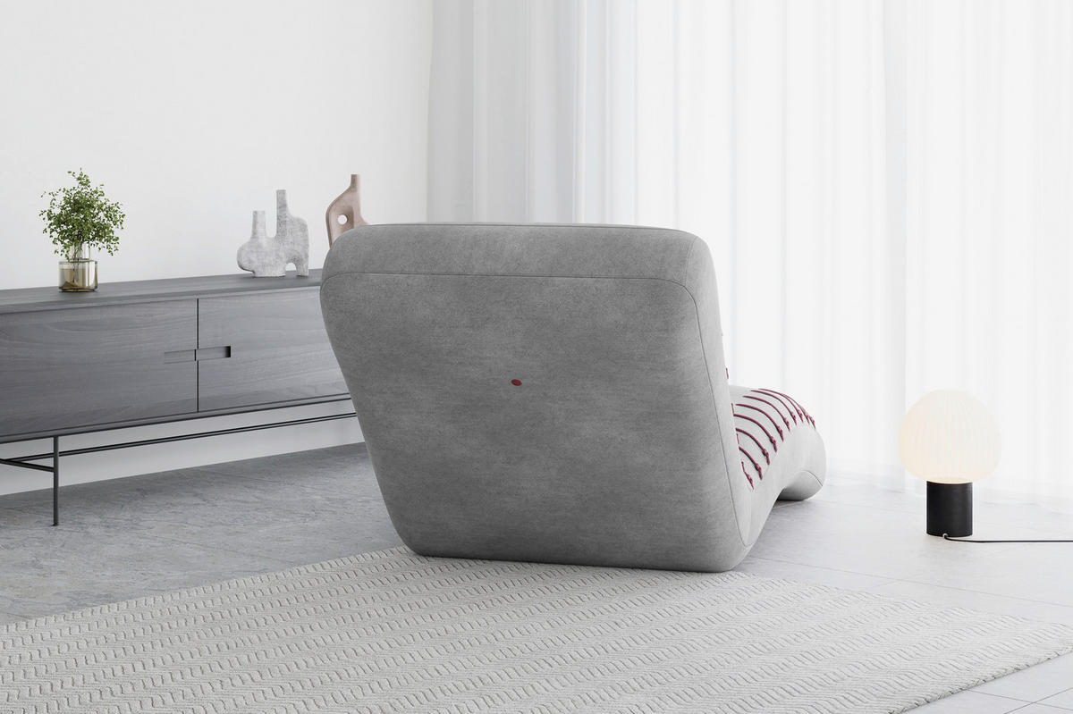 LIEGE STRIPE in Grau  inkl. Relaxfunktion  - Schwarz/Grau, Design, Kunststoff/Textil (83/80/172cm) - MID.YOU