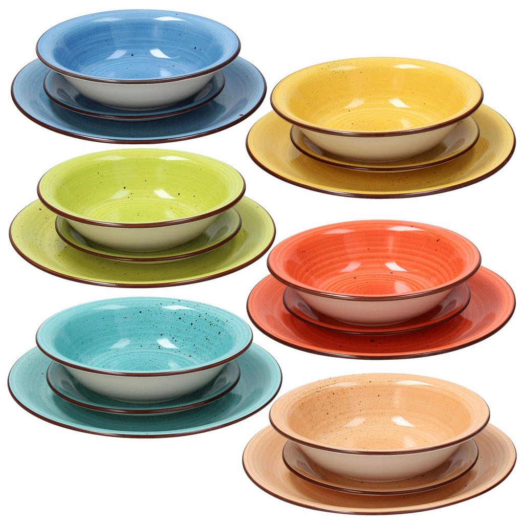 Tafelservice Keramik 6 Personen Geschirr Set