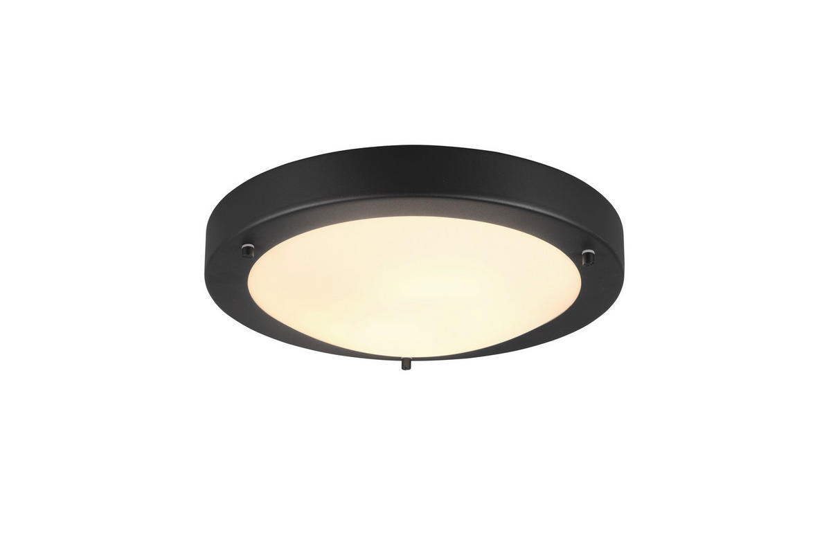 BADEZIMMER-DECKENLEUCHTE Condus 31,5/8 cm   - Schwarz/Weiß, Basics, Glas/Metall (31,5/8cm) - Trio Leuchten
