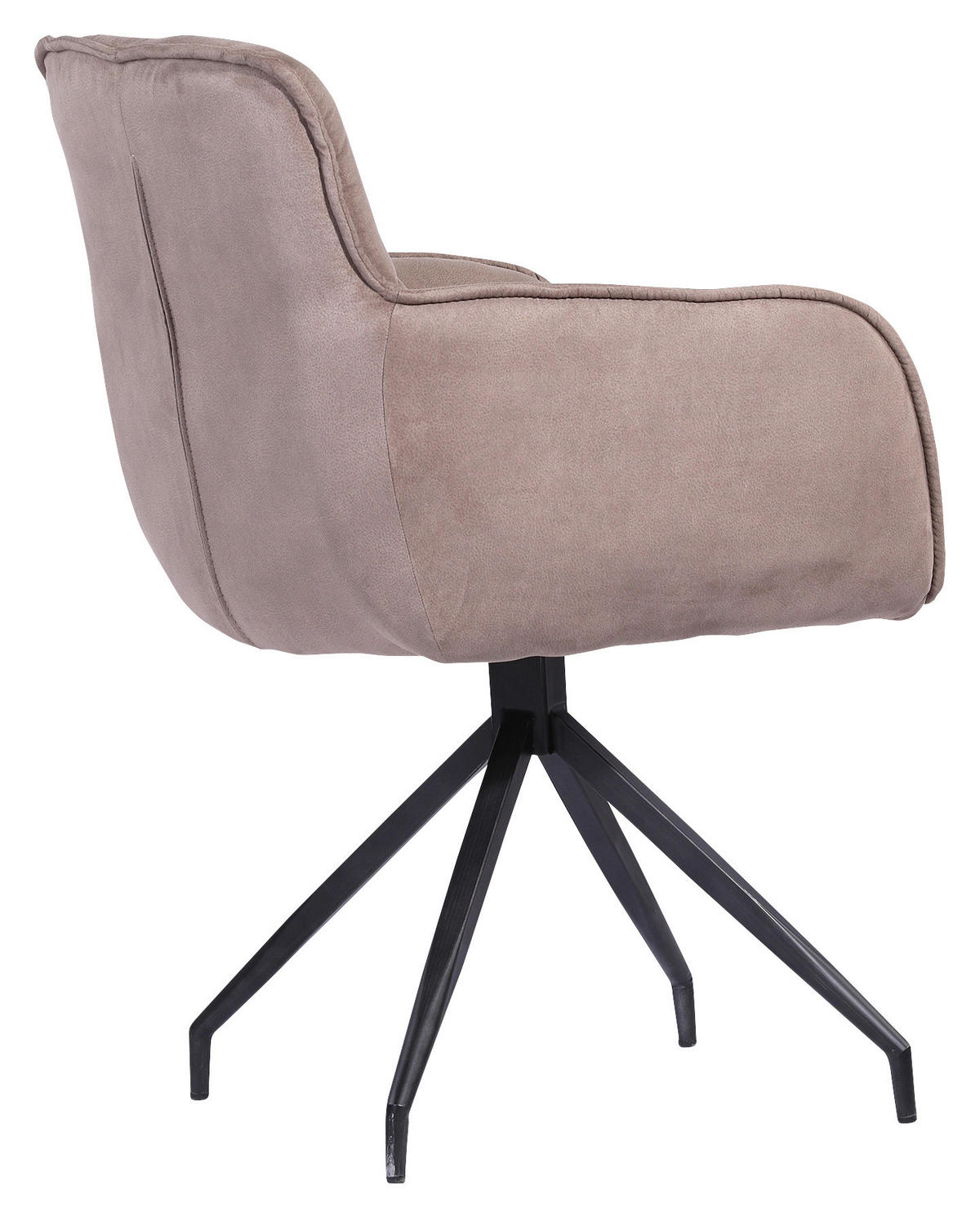 STOLICA S NASLONOM ZA RUKE  svijetlo smeđa  metal, tekstil      - svijetlo smeđa/crna, Moderno, metal/tekstil (47,50/85/61,50cm) - Hom`in