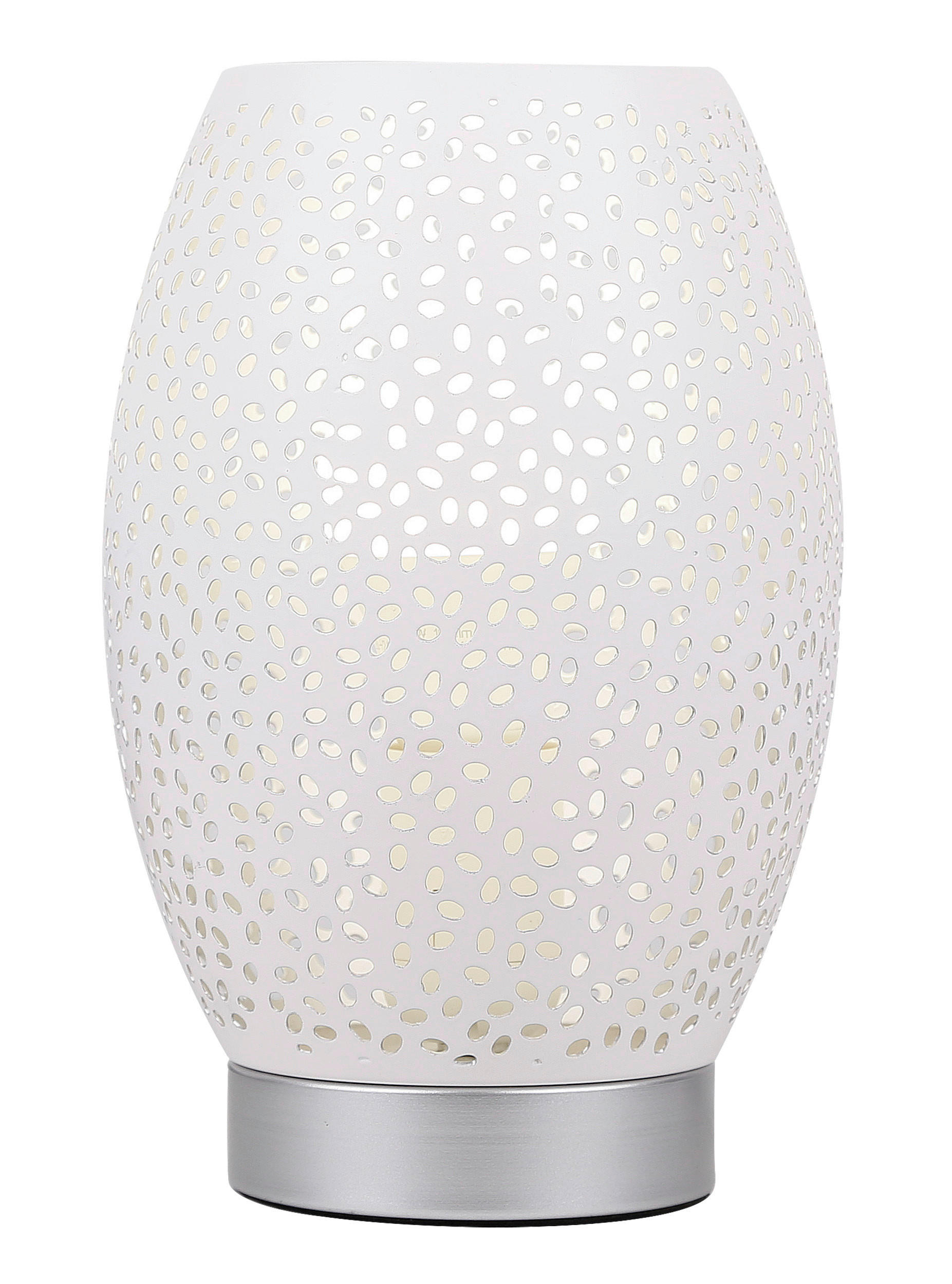 TISCHLEUCHTE 15/15/23 cm  - Weiß, Basics, Metall (15/15/23cm)