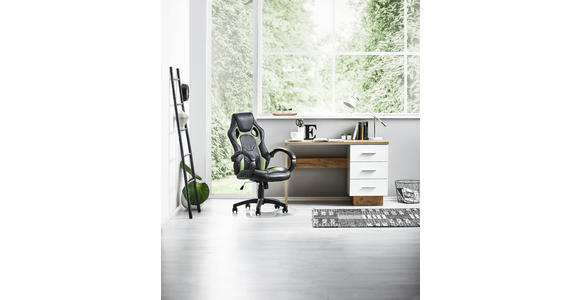 SCHREIBTISCH in Holzwerkstoff 120/75/50 cm - Eichefarben/Alufarben, MODERN, Holzwerkstoff/Kunststoff (120/75/50cm) - Hom`in