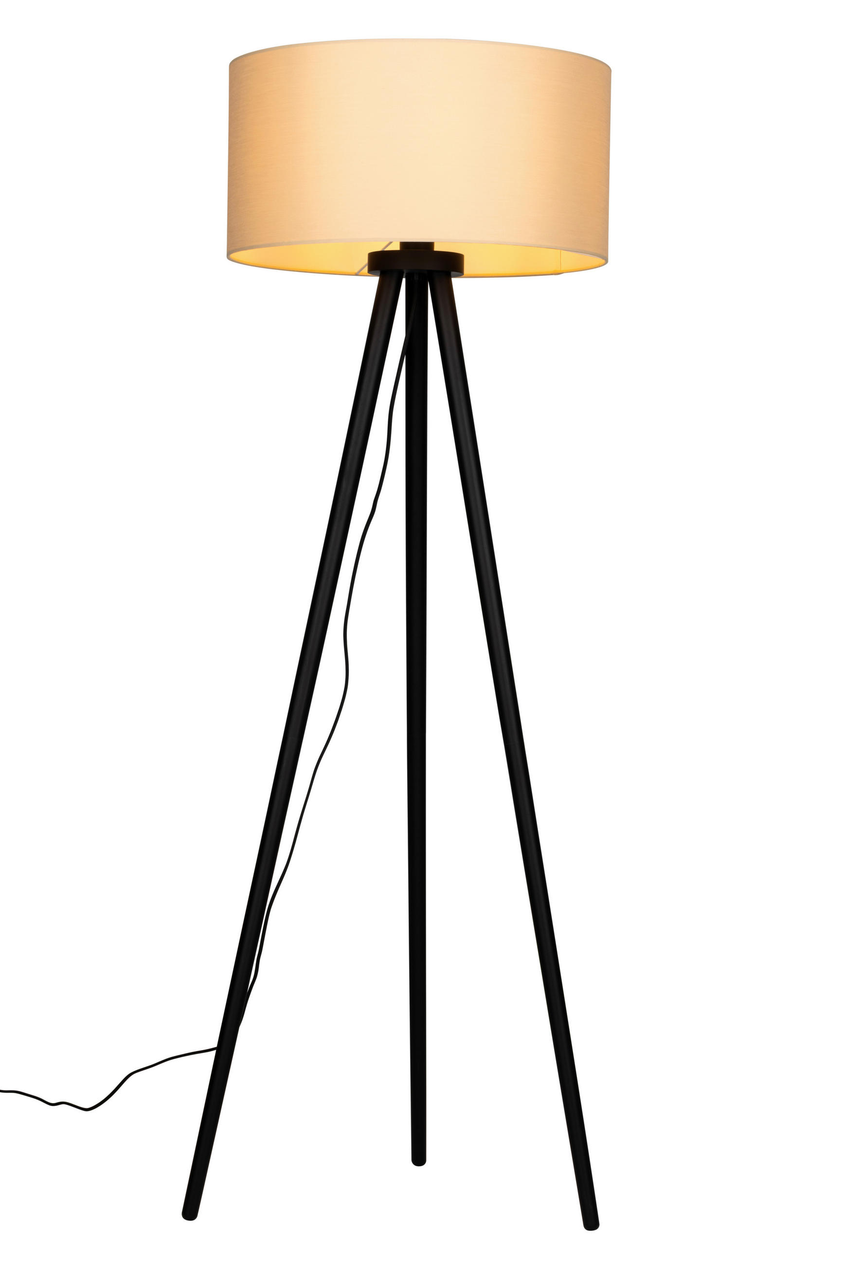 STEHLEUCHTE 50/150 cm  - Schwarz/Naturfarben, Trend, Holz/Textil (50/150cm) - Collett's Monde