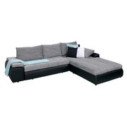 SJEDEĆA GARNITURA - siva/crna, Design, tekstil/plastika (310/210cm) - Boxxx