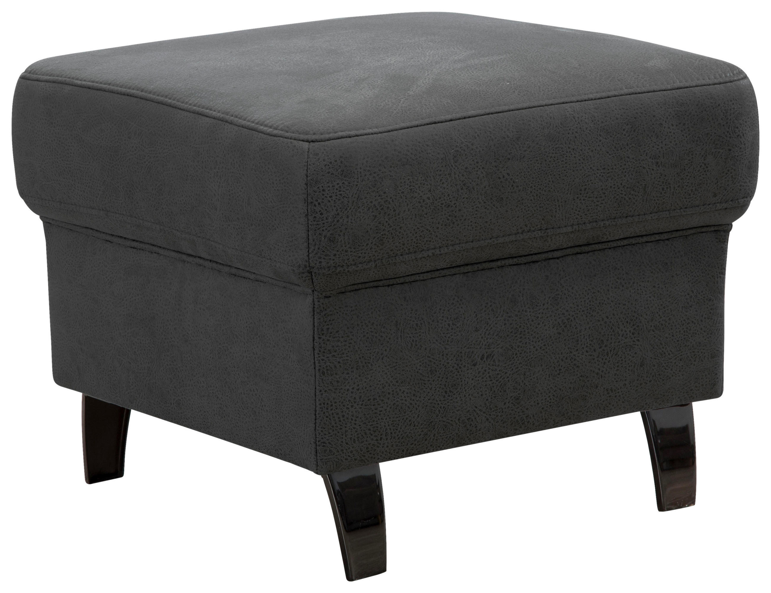 HOCKER in Textil Grau, Schwarz - Schwarz/Grau, Konventionell, Textil/Metall (58/48/58cm) - Sit & More
