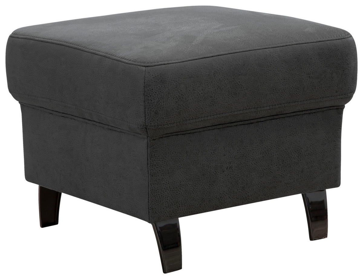 HOCKER Mikrofaser Grau, Schwarz  - Schwarz/Grau, KONVENTIONELL, Textil/Metall (58/48/58cm) - Sit & More