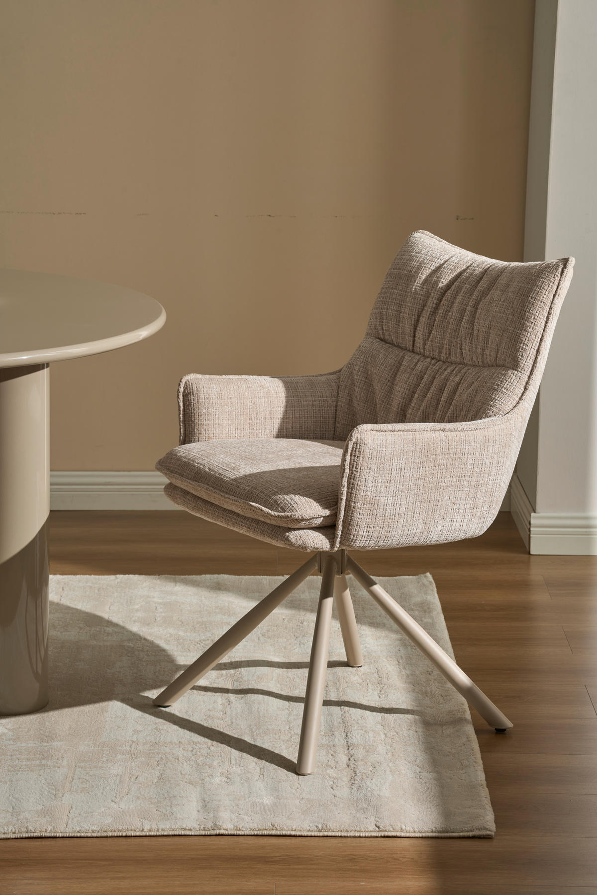 ARMLEHNSTUHL   Chenille  Beige  - Beige, MODERN, Holz/Textil (57/90/67cm) - Livetastic