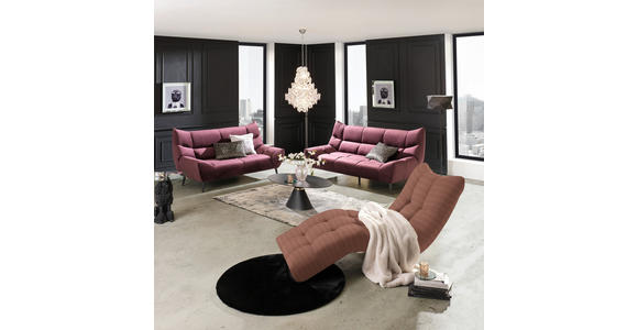 RELAXLIEGE in Cord Rotbraun - Rotbraun/Schwarz, Design, Textil/Metall (87/93/188cm) - Xora