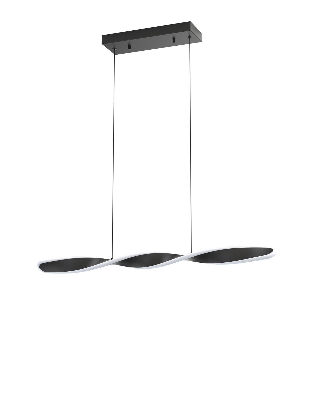 ZÁVESNÉ LED SVIETIDLO, 89/6/150 cm  - čierna, Design, kov/plast (89/6/150cm) - Novel