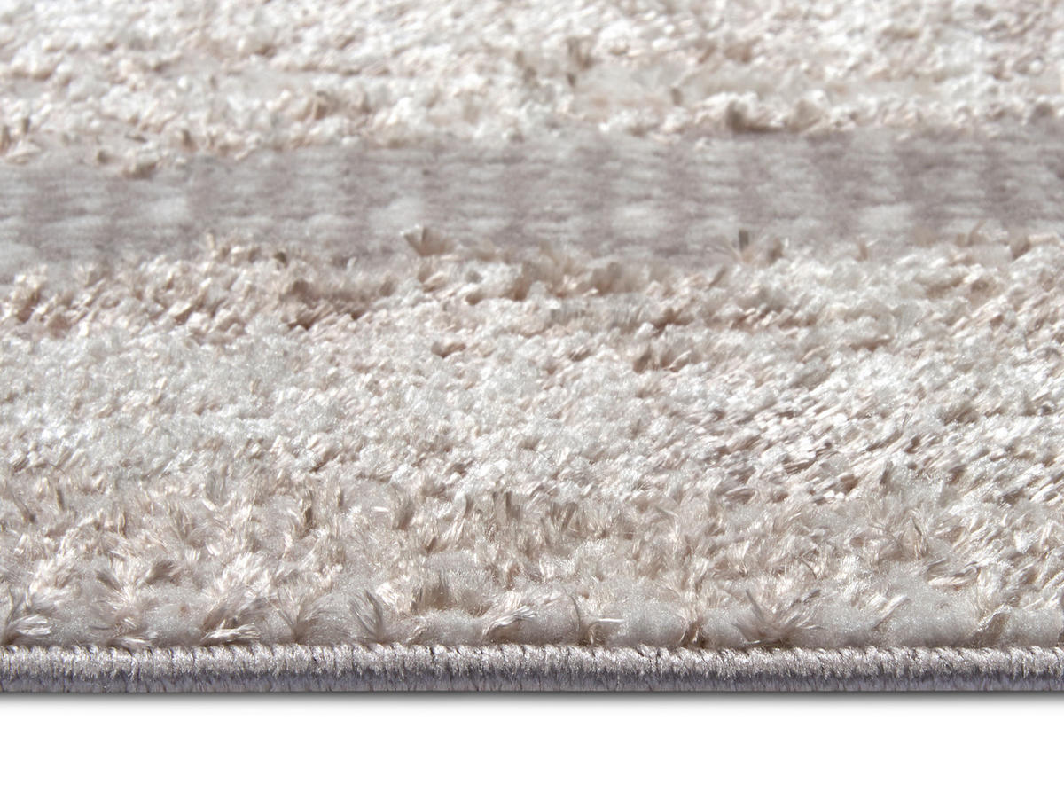 VINTAGE-TEPPICH 67/120 cm Shine Creme, Silberfarben  - Silberfarben/Creme, Design, Kunststoff (67/120cm)
