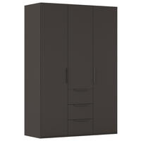 DREHTÜRENSCHRANK 151/235/61 cm,  in Graphitfarben, 3-türig  - Graphitfarben, Basics, Holzwerkstoff/Metall (151/235/61cm) - Novel
