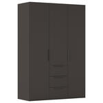 DREHTÜRENSCHRANK 151/223/61 cm,  in Graphitfarben, 3-türig  - Graphitfarben, Basics, Holzwerkstoff/Metall (151/223/61cm) - Novel