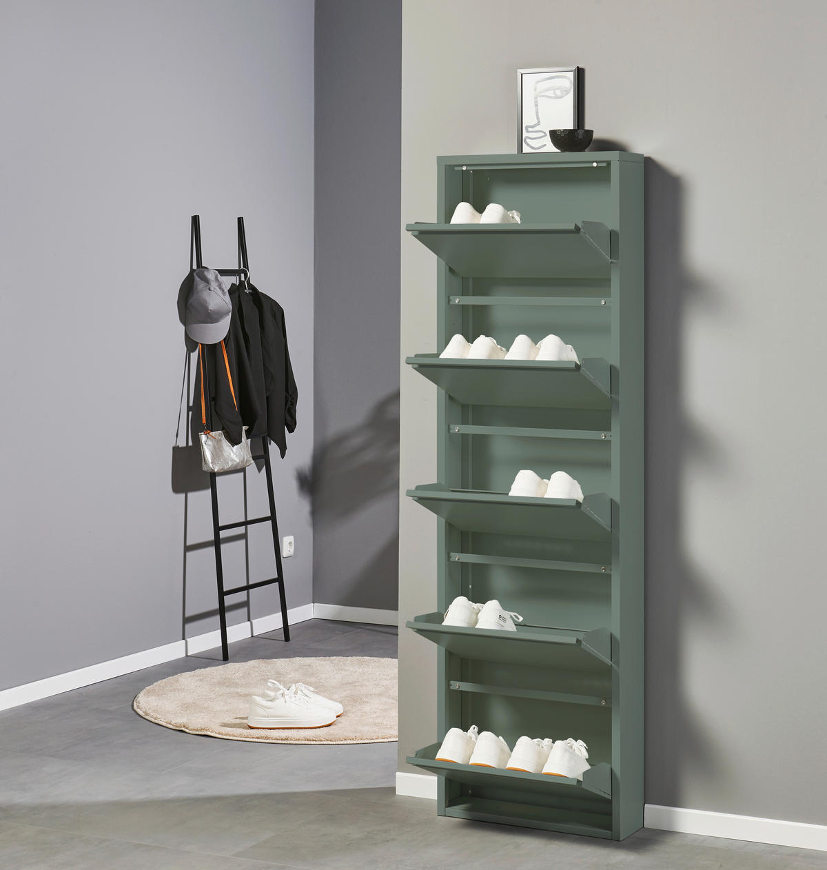 SCHUHKIPPER  in 51/170/16 cm  - Salbeigrün, MODERN, Metall (51/170/16cm) - Boxxx