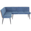 ECKBANK 154/194 cm Webstoff, Leinenoptik Blau, Braun   - Blau/Schwarz, MODERN, Textil/Metall (154/194cm) - MID.YOU